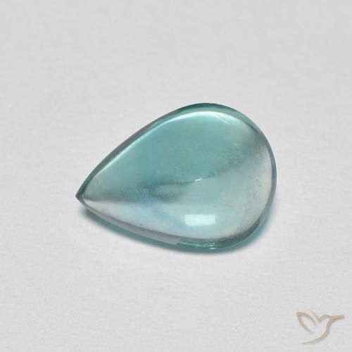 1.97ct Natürlicher Mittelblaues Grün Fluorit, Birnenform, Transparent