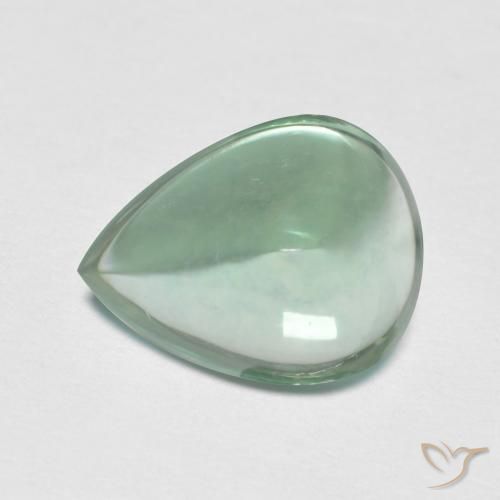 3.38ct Natürlicher Bläulich-grün Fluorit, Birnenform, Transparent