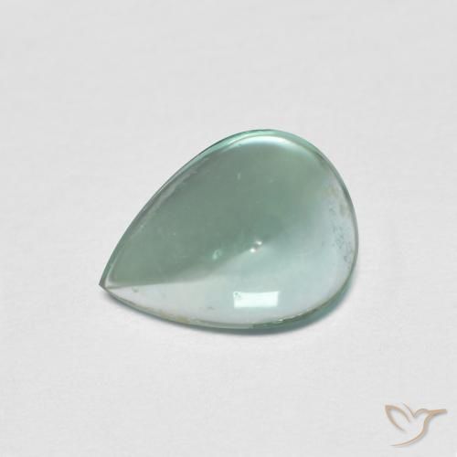 9,17 ctw natürlicher Blau-grün Fluorit, Birnenform, Transparent