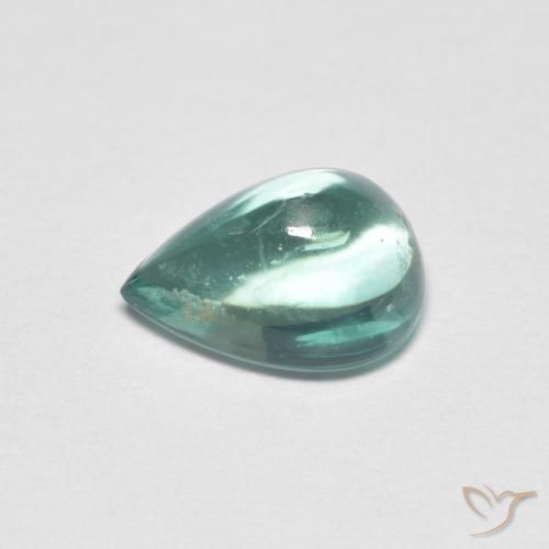 9,17 ctw natürlicher Blau-grün Fluorit, Birnenform, Transparent