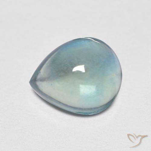 2.17ct Natürlicher Hellblau Fluorit, Birnenform, Transparent