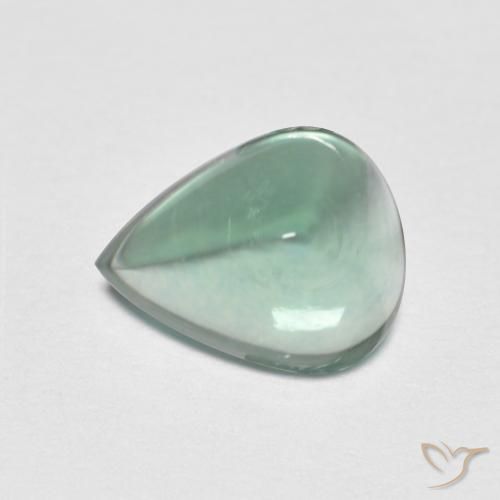 2.94ct Natürlicher Bläulich-grün Fluorit, Birnenform, Transparent