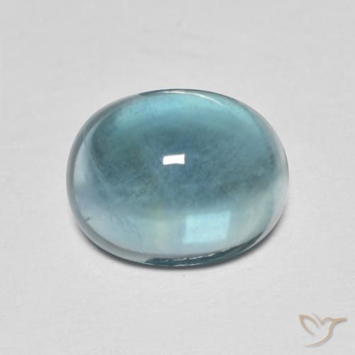 5.05ct Natürlicher Blau-grün Fluorit, Oval, Transparent