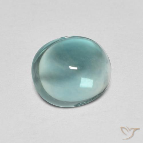 9,17 ctw natürlicher Blaugrüner Ton Fluorit, Oval, Transparent
