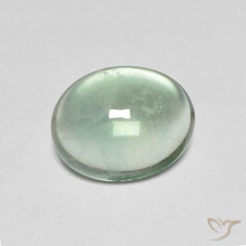 3.26ct Natürlicher Sehr helles Grün Fluorit, Oval, Transparent