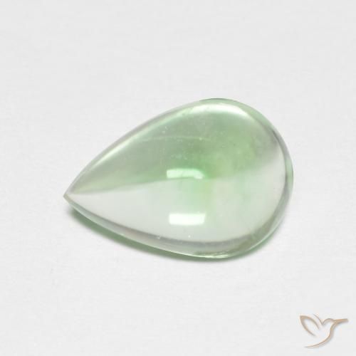 2.64ct Natürlicher Blasses Gelbgrün Fluorit, Birnenform, Transparent