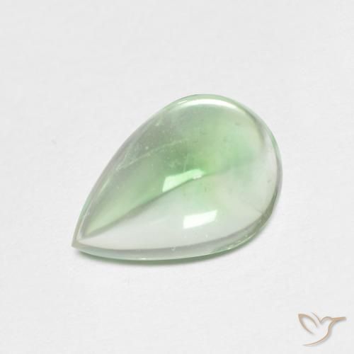 9,17 ctw natürlicher Blasses Gelbgrün Fluorit, Birnenform, Transparent