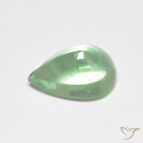 9,17 ctw natürlicher Blasses Gelbgrün Fluorit, Birnenform, Transparent