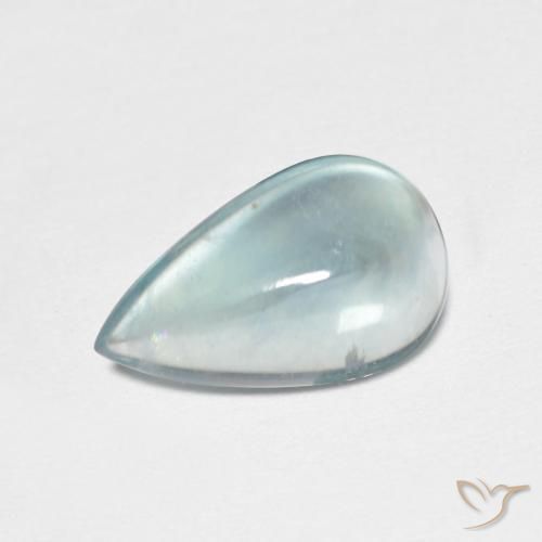 2.00ct Natürlicher Mittelblaues Grün Fluorit, Birnenform, Transparent