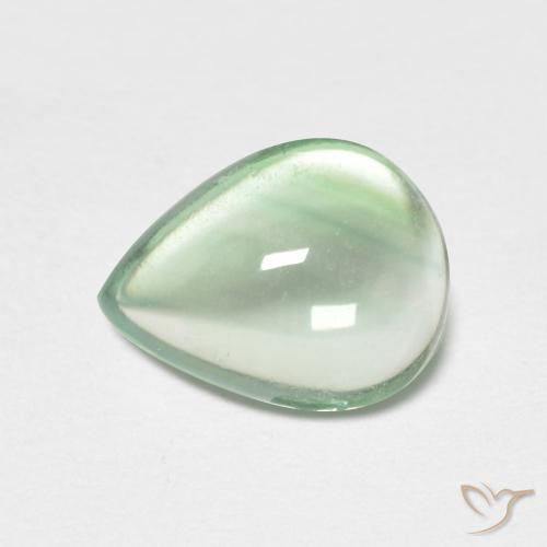 2.21ct Natürlicher Mittelgrün Fluorit, Birnenform, Transparent