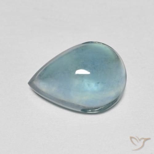 2.87ct Natürlicher Hellblau Fluorit, Birnenform, Transparent