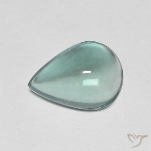 2.34ct Natürlicher Sehr helles Blaugrün Fluorit, Birnenform, Transparent