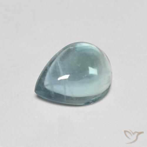 9,17 ctw natürlicher Hellblau-Grün Fluorit, Birnenform, Transparent