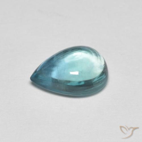 9,17 ctw natürlicher Hellblau-Grün Fluorit, Birnenform, Transparent