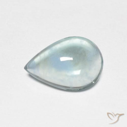 2.08ct Natürlicher Hellblau-Grün Fluorit, Birnenform, Transparent