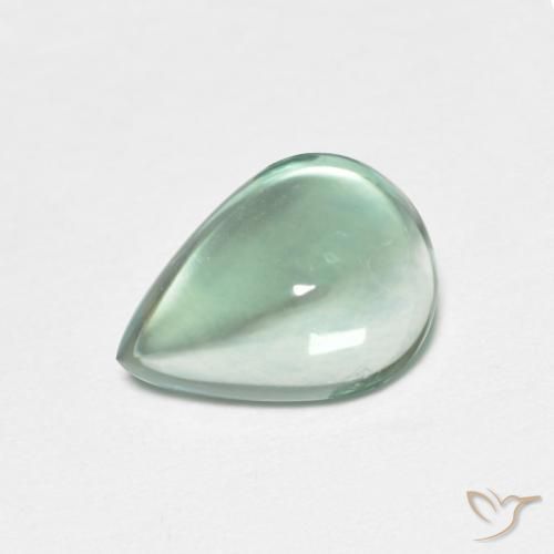 9,17 ctw natürlicher Blau-grün Fluorit, Birnenform, Transparent