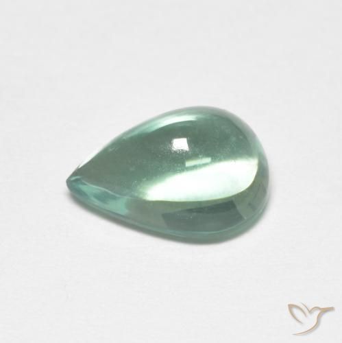 9,17 ctw natürlicher Blau-grün Fluorit, Birnenform, Transparent