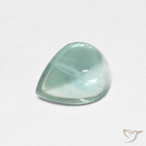9,17 ctw natürlicher hellblau-grün Fluorit, Birnenform, Transparent