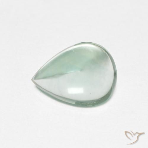 2.27ct Natürlicher Bläulich-grün Fluorit, Birnenform, Transparent