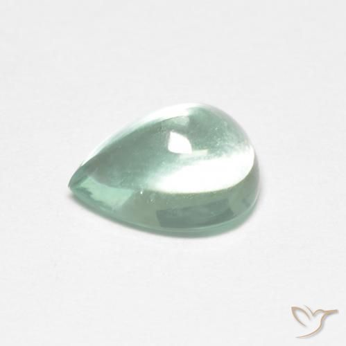 9,17 ctw natürlicher Bläulich-grün Fluorit, Birnenform, Transparent