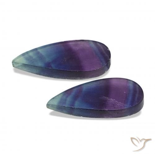 18.77 ct natürliche Mehrfarbig Fluorit-Edelsteine, Birnenform, Transparent