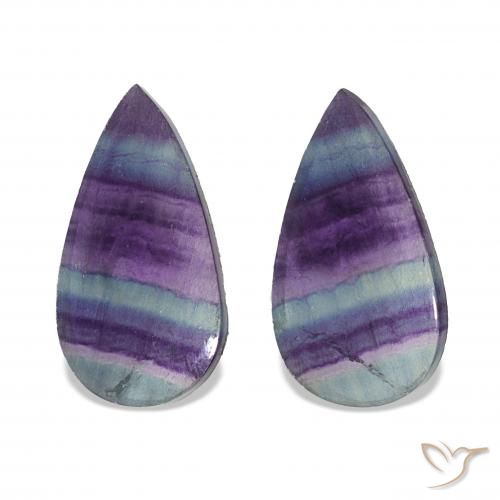 18.91ctw Mehrfarbig Fluorit, Birnenform, Transparent