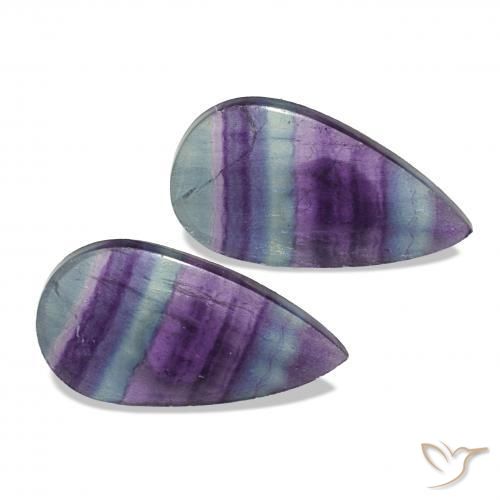 18.91 ct natürliche Mehrfarbig Fluorit-Edelsteine, Birnenform, Transparent