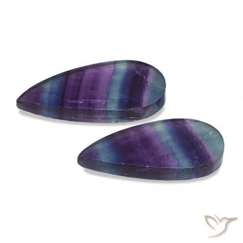 18.91 ct natürliche Mehrfarbig Fluorit-Edelsteine, Birnenform, Transparent