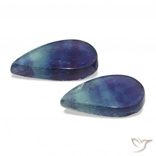 10.87 ct natürliche Mehrfarbig Fluorit-Edelsteine, Birnenform, Transparent