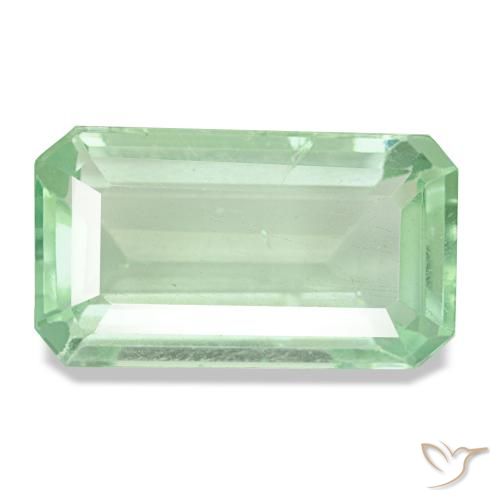 11.28ct Grüner Fluorit, Smaragdschliff, VS-SI