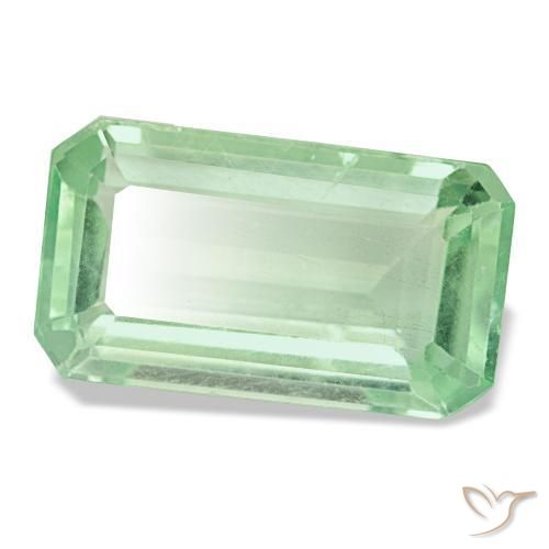 11,28 ctw natürlicher grüner Fluorit, Smaragdschliff, VS-SI