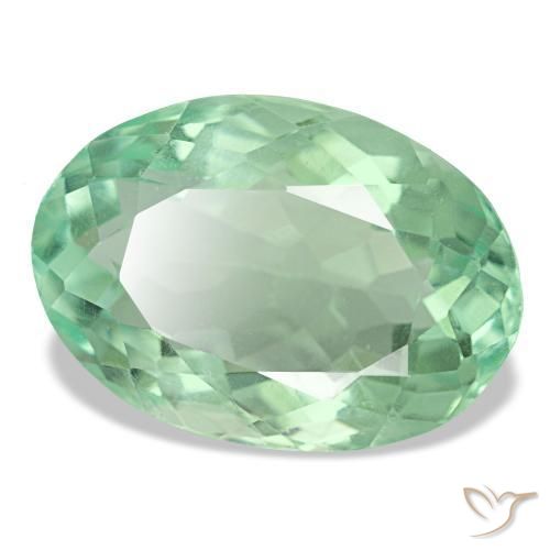 11,73 ctw natürlicher grüner Fluorit, Oval Schliff, VS