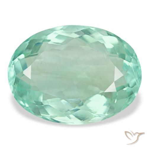14.55ct Natürlicher Hellblaugrün Fluorit, Oval, VVS-VS, Photo A