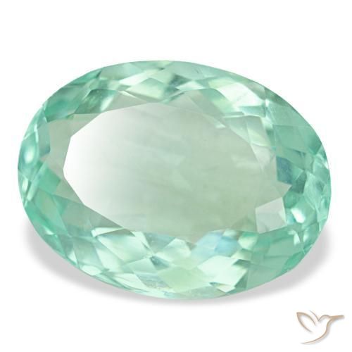 14,55 ctw natürlicher türkiser Fluorit, Oval Schliff, VVS-VS