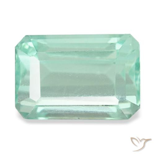 9.24ct Türkiser Fluorit, Smaragdschliff, VVS-VS