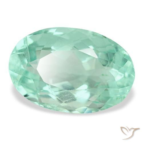 9,72 ctw natürlicher türkiser Fluorit, Oval Schliff, VVS-VS