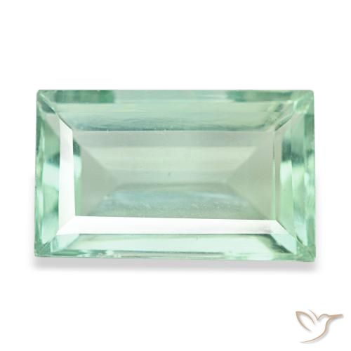 4,82 ctw natürlicher türkiser Fluorit, Baguette, VVS-VS