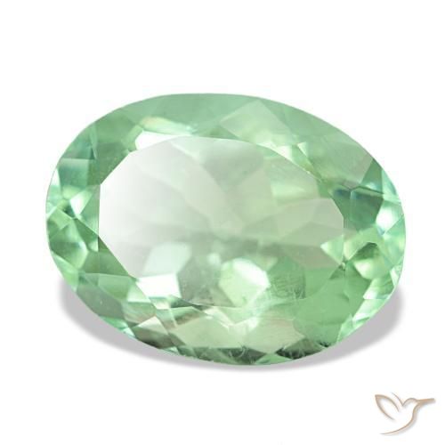 6,46 ctw natürlicher grüner Fluorit, Oval Schliff, VS
