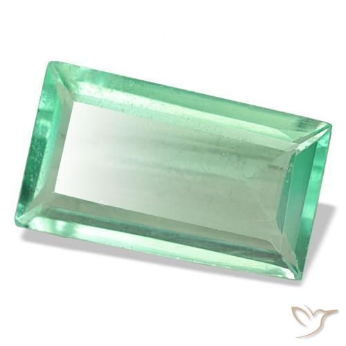 7,49 ctw natürlicher grüner Fluorit, Baguette, VS
