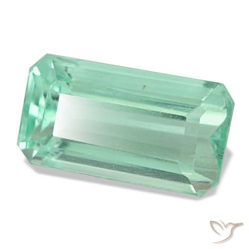 10,06 ctw natürlicher grüner Fluorit, Smaragdschliff, VVS-VS