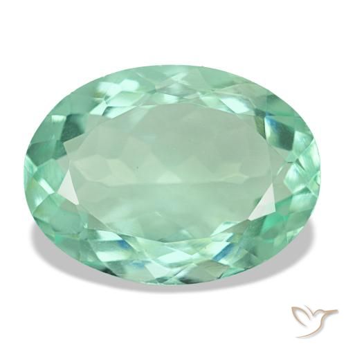 8,91 ctw natürlicher grüner Fluorit, Oval Schliff, VVS-VS