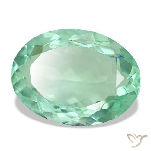 8,91 ctw natürlicher grüner Fluorit, Oval Schliff, VVS-VS