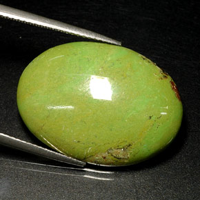 18,18 ctw natürlicher grüner Gaspeit, Oval Schliff, Lichtundurchlässig