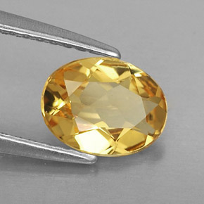 0,81 ctw natürlicher gelber Goldberyll, Oval Schliff, VVS-VS