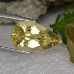 4,27 ctw natürlicher gelber Goldberyll, Birnenform, VS