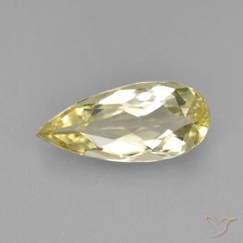 2.04ct Natürlicher hellgelb Goldener Beryll, Birnenform, VVS