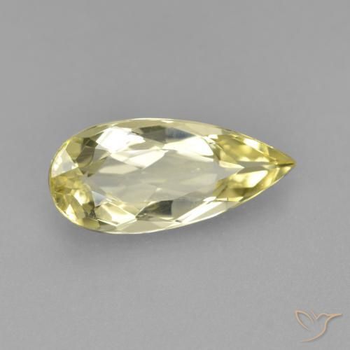 9,17 ctw natürlicher hellgelb Goldener Beryll, Birnenform, VVS