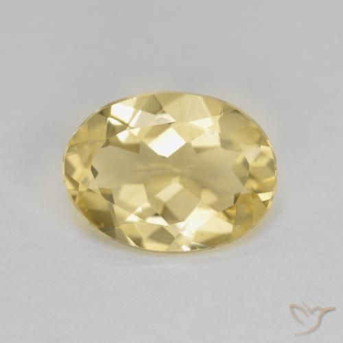 1.73ct Natürlicher Dijon Gelb Goldener Beryll, Oval, VVS-VS