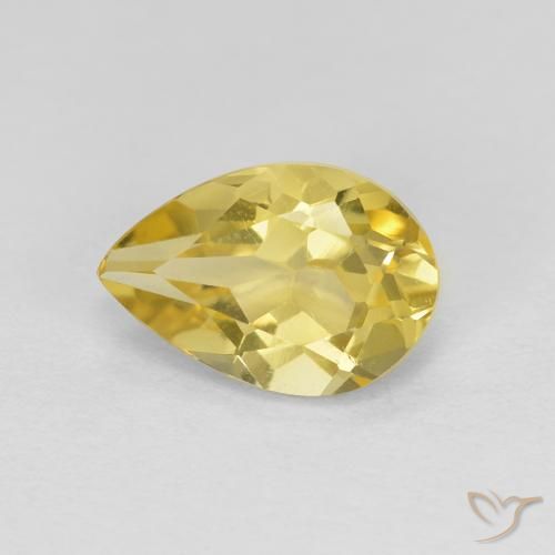 1.34ct Natürlicher hellgelb Goldener Beryll, Birnenform, VVS-VS