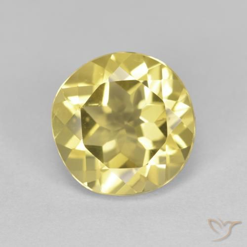 1.90ct Natürlicher Mittelhelles Gelb Goldener Beryll, Runden, VVS